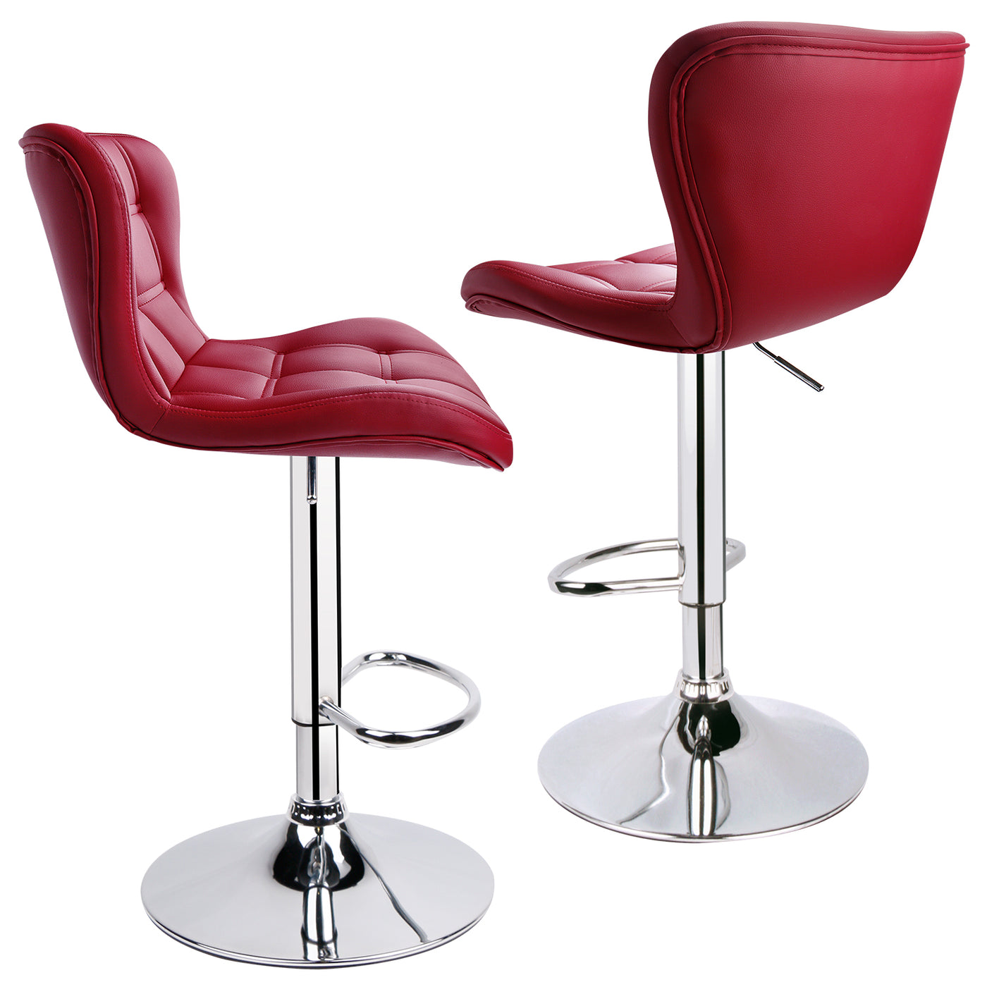 Shell Back Bar Stools with Double Stitching ( Set of 2 )