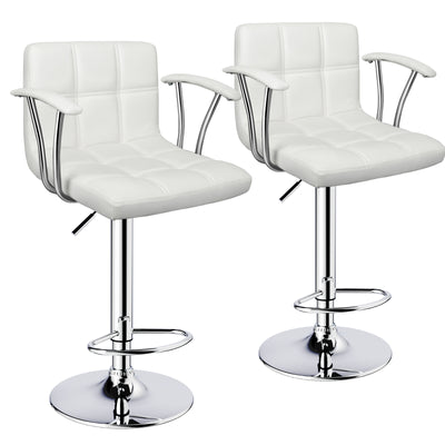 Bar Stools Set of 2, Armrest Adjustable Swivel Barstools with Back