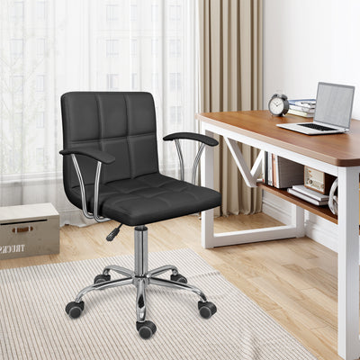 Home Office Desk Chair with Armrest and Wheels, Height Adjustable Swivel Computer Chairs