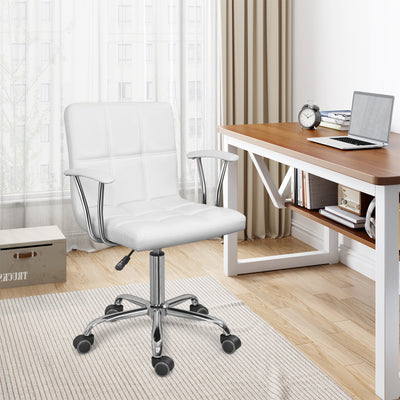 Home Office Desk Chair with Armrest and Wheels, Height Adjustable Swivel Computer Chairs