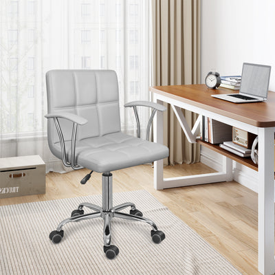 Home Office Desk Chair with Armrest and Wheels, Height Adjustable Swivel Computer Chairs