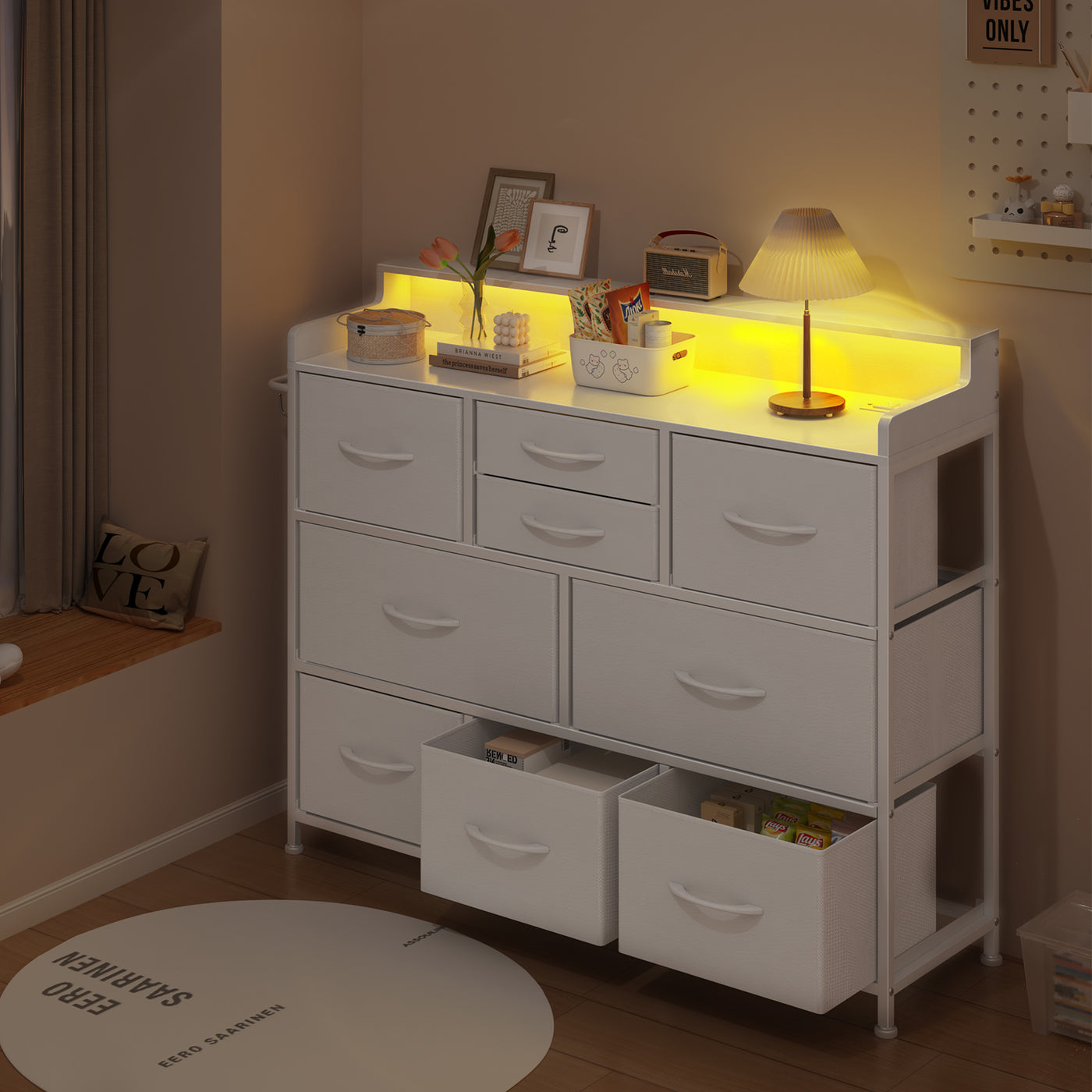 Dresser for Bedroom TV Stand Dresser with 9 Drawers