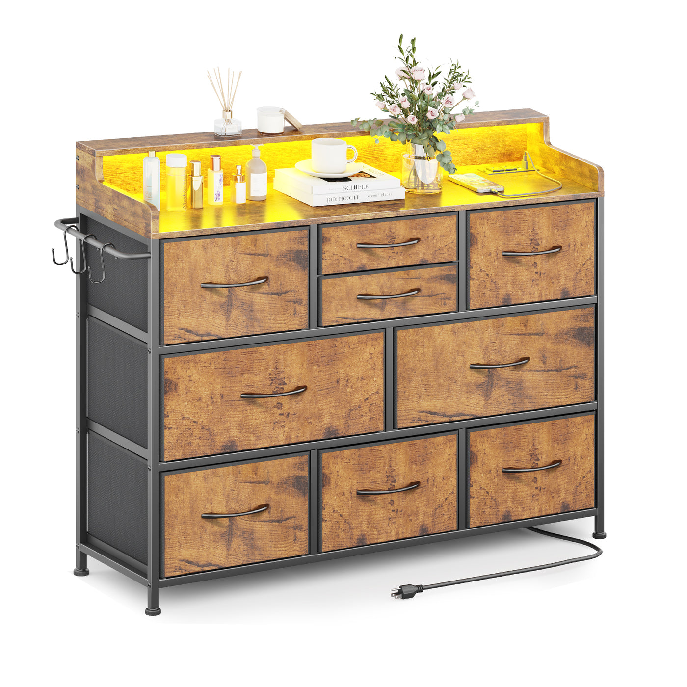 Dresser for Bedroom TV Stand Dresser with 9 Drawers
