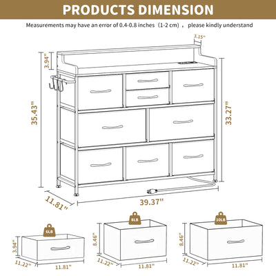 Dresser for Bedroom TV Stand Dresser with 9 Drawers