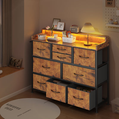 Dresser for Bedroom TV Stand Dresser with 9 Drawers