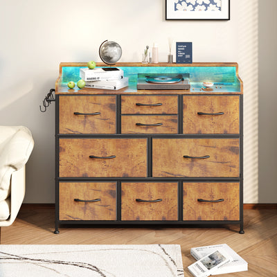 Dresser for Bedroom TV Stand Dresser with 9 Drawers
