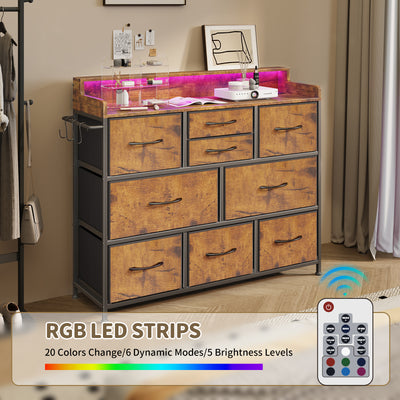 Dresser for Bedroom TV Stand Dresser with 9 Drawers