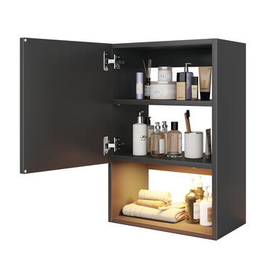 Wall Mounted Storage Cabinets with Lights Bathroom Medicine Organizer