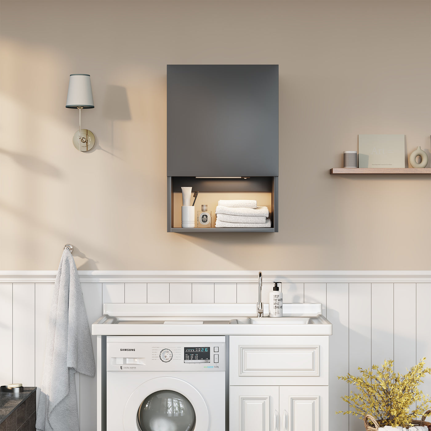 Wall Mounted Storage Cabinets with Lights Bathroom Medicine Organizer