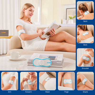 Mini Massager Rechargeable, Mini Muscle Massage Patch For Shoulders, Neck, Back, Arm(5pcs Pad And One Host Included)