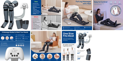 ErgoRelax Leg Massager for Circulation and Pain Relief Air Compression