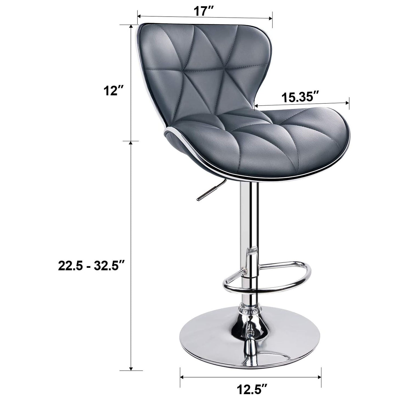 Shell Back Adjustable Swivel Bar Stool (1 Chair）