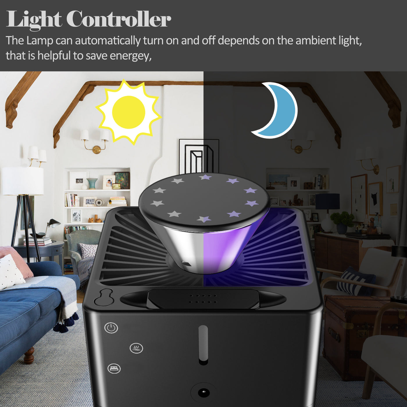 HOMEKOKO Lamp USB Portable with Temperature Humidity