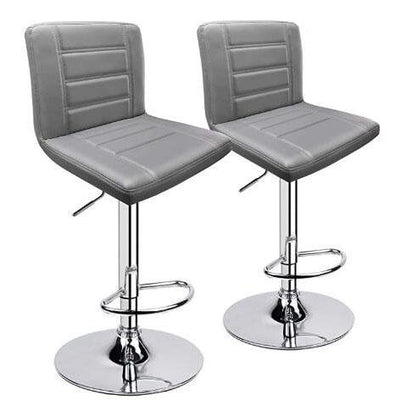 Adjustable Square Bar Stools with Back Light Grey (Set of 2) - HOMEKOKO
