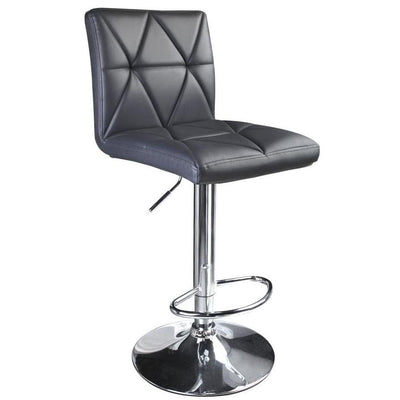 Hydraulic Diagonal Line Adjustable Square Bar Stools Grey (Set of 2) - HOMEKOKO