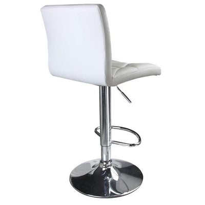 Hydraulic Diagonal Line Adjustable Square Bar Stools White (Set of 2) - HOMEKOKO