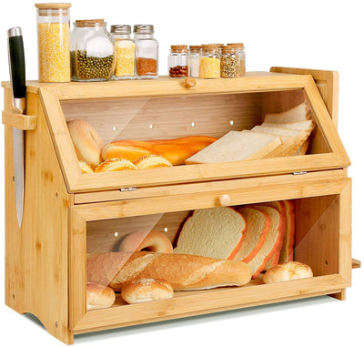 Large Capacity Bread Storage Bin with Cutting Board - HOMEKOKO