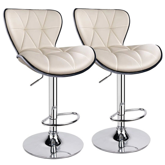 Topeakmart Adjustable Swivel Bar Stool – Shell Back, PU Leather, Modern Kitchen Chair