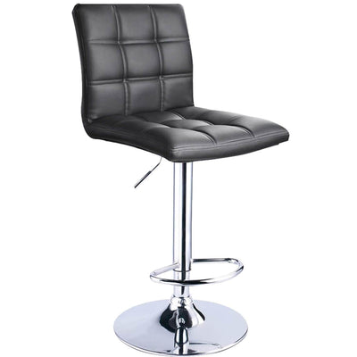 Mordern PU Leather Square Adjustable Swivel Bar Stool Black/White/ Light Grey (1 Chair) - HOMEKOKO