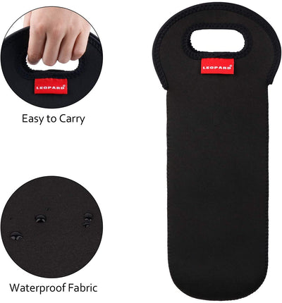 Outdoor Neoprene Wine Tote Black - HOMEKOKO