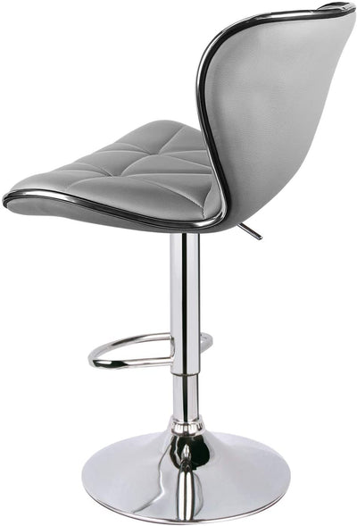 Shell Back Adjustable Swivel Bar Stool Light Grey (1 Chair) - HOMEKOKO