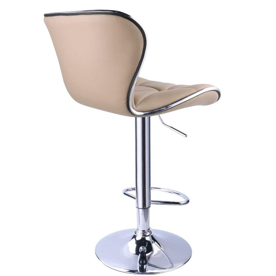 Shell Back Adjustable Swivel Bar Stools Khaki (Set of 2 ) - HOMEKOKO
