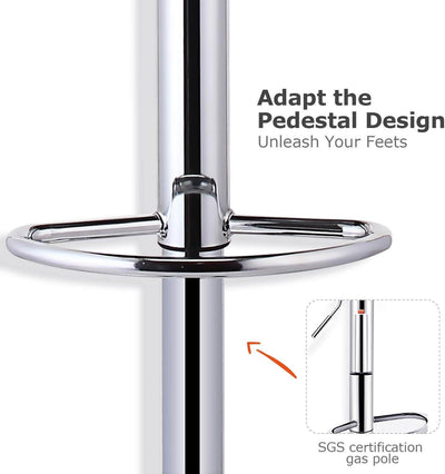 Square Swivel Adjustable Height Bar Stools Light Grey（1 chair） - HOMEKOKO