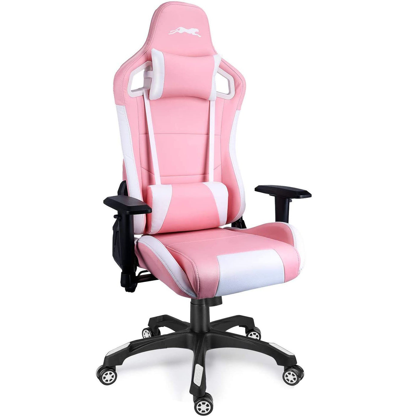 Swivel Gaming Chair with Adjustable Armrest Pink - HOMEKOKO