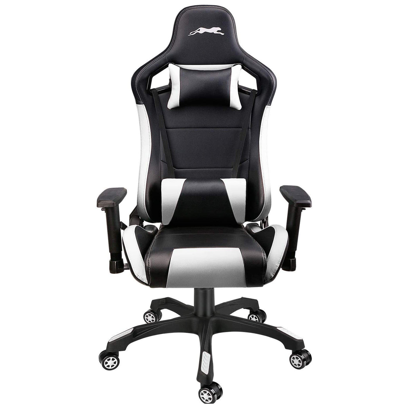 Swivel Gaming Chair with Adjustable Armrest White - HOMEKOKO